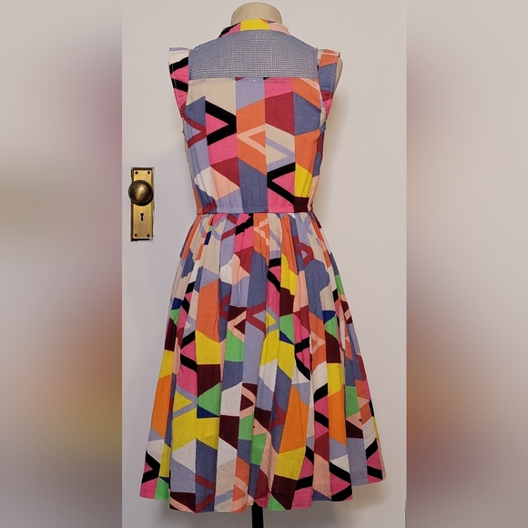 Anthropology Plenty by Tracy Reece  colorful cotton dress with mesh. Size small. - Picture 2 of 9
